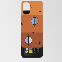 Retro Space Age Planets Stars Orange Android Card Case