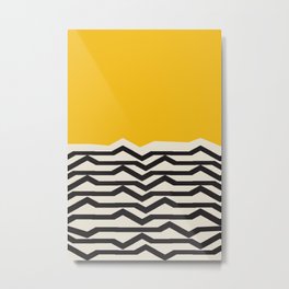 Mid Century Modern Art - Scandinavian Print - Yellow Art - Geometric Art - Nordic Design - Mid Centu Metal Print