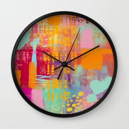 another day another party - abstract painting Wall Clock