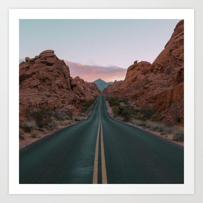 Desert Road Art Print