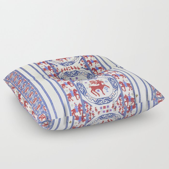 Täcke  Antique Swedish Skåne Rug Print Floor Pillow