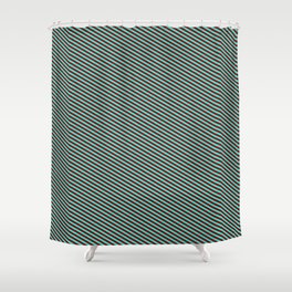 [ Thumbnail: Turquoise and Maroon Colored Striped/Lined Pattern Shower Curtain ]