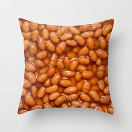 Maple Baked Beans in Maple Syrup Sauce Food Pattern Design Throw Pillow