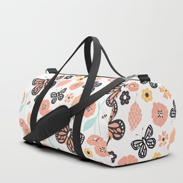 Flowers and butterflies pattern 003 Duffle Bag