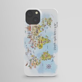 World Map Watercolor iPhone Case