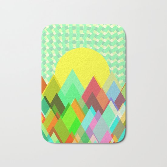 Colorful mountains Bath Mat