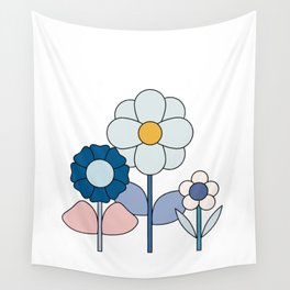 BLUE Flowers Wall Tapestry