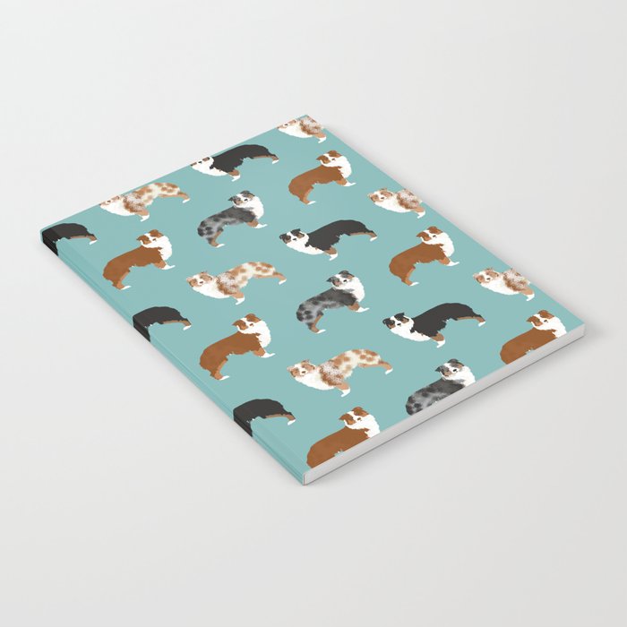 Australian Shepherd owners dog breed cute herding dogs aussie dogs animal pet portrait hearts Notebook