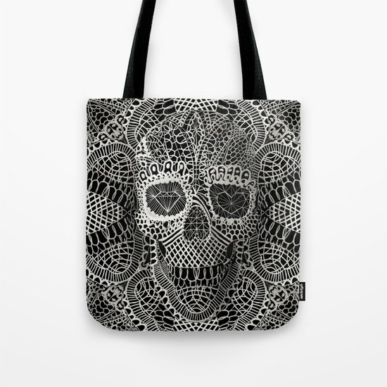Lace Skull Tote Bag