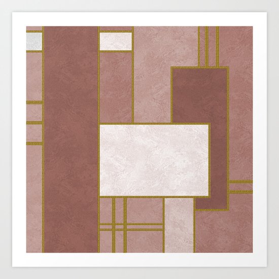 ABSTRACT GEOMETRIC 02 (marble) Art Print