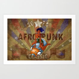 Afro Punk : Bomber chick Art Print