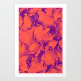 Hydrangea Abstract Orange Duotone Art Print