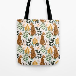 Spring Cheetah Pattern I - Green and Yellow Tote Bag