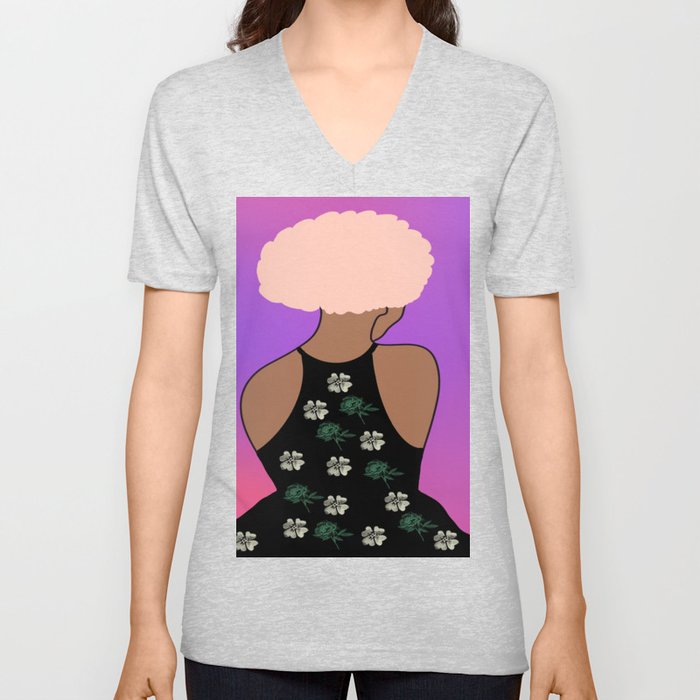 Woman At The Meadow 04 V Neck T Shirt
