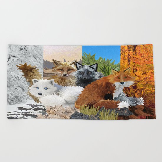 Four Shades of Fox Beach Towel
