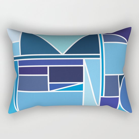 Kaku Blue Rectangular Pillow
