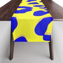Leopard Print Navy Yellow Table Runner