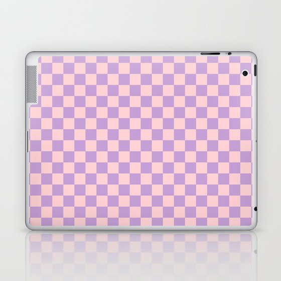 Checker Pattern 344 Pink and Lilac Laptop & iPad Skin