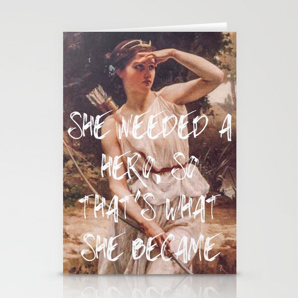 Portrait of a Woman as Diana "She Needed a Hero" Stationery Cards