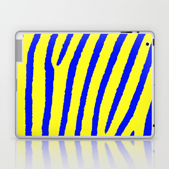 Zebra Print (Yellow & Blue) Laptop & iPad Skin