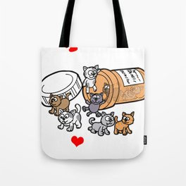 HAPPY PILLS Cats Kitten Kittys Love Vet Cartoon Tote Bag
