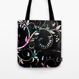 Fancy Fabulous Swirl Leaf & Floral Pattern Tote Bag