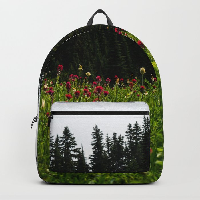 Mount Rainier Wildflower Adventure III - Pacific Northwest Mountain Forest Wanderlust Backpack