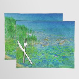 lily pad pond painted impressionism style Placemat