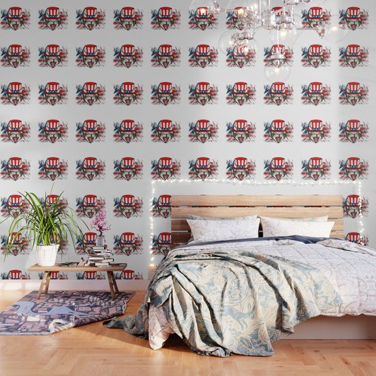Cat Uncle Sam 4th Of July Wallpaper By Merchmojo Society6