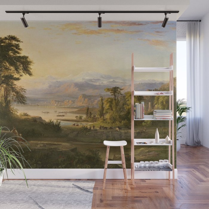 A Dream of Italy Pastoral Landscape by Robert Seldon Duncanson Wall Mural