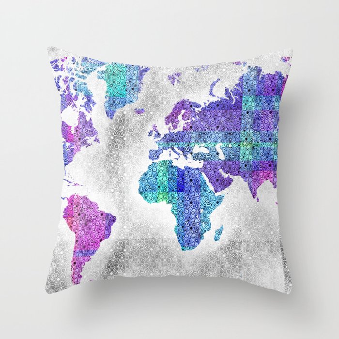 Colourful World Throw Pillow