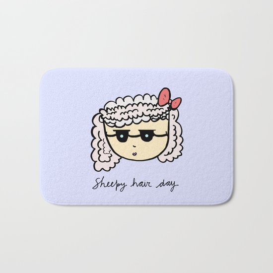 Sheepy hair day Bath Mat