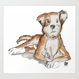 Rescue Pup Art Print