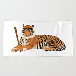 Baseball Tiger Beach Towel