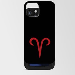 Aries the Ram Zodiac Red on Black iPhone Card Case
