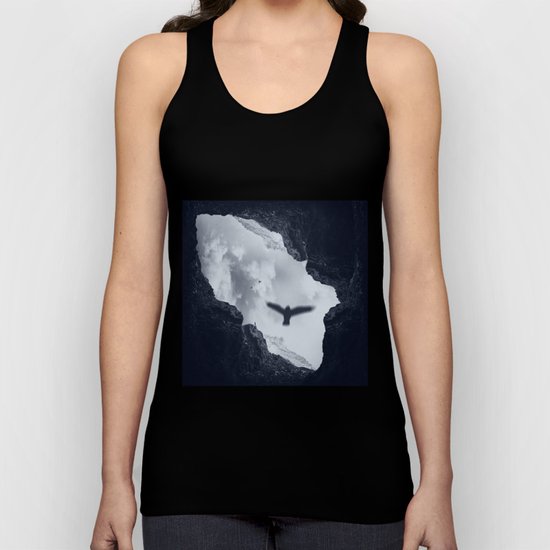 spaces xvii - cave mouth with bird Unisex Tank Top