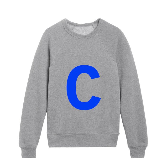 Letter C (Blue & White) Kids Crewneck