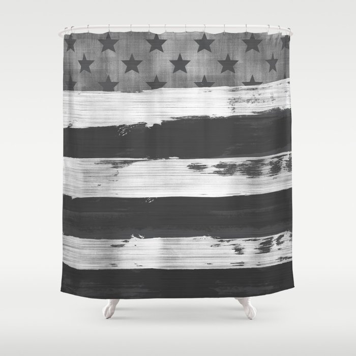 American Flag Distress Grunge Stars And Stripes Shower Curtain By