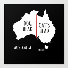 Australia Dog Head Cat's Head Canvas Print