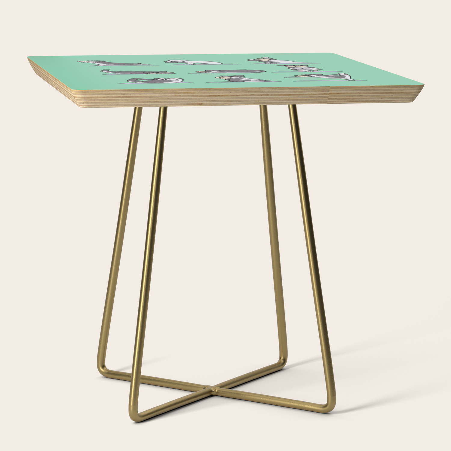 Miniature Schnauzer Yoga Side Table By Huebucket