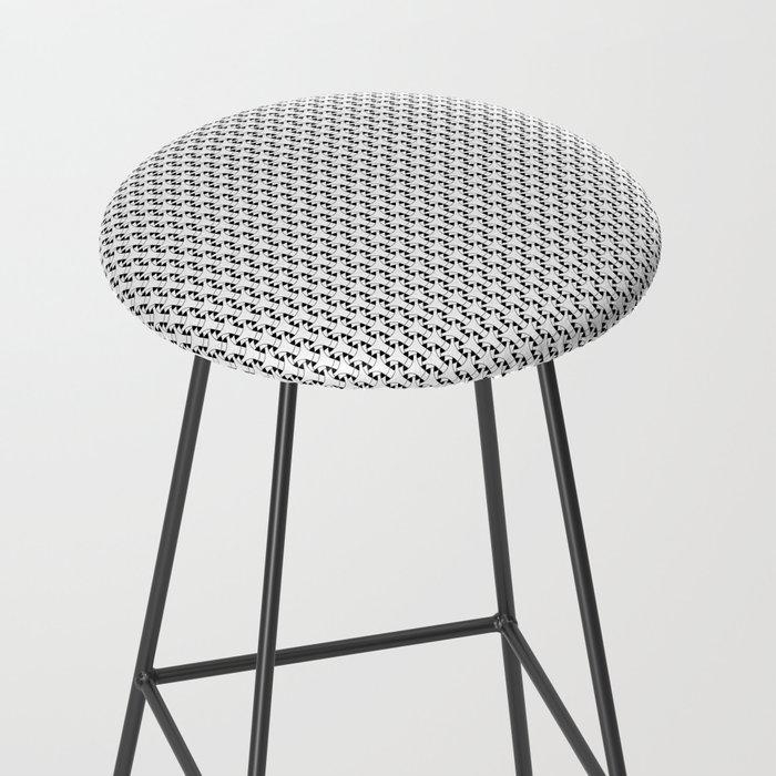 Black and White Basket Weave Shape Pattern 2 - Graphic Design Bar Stool