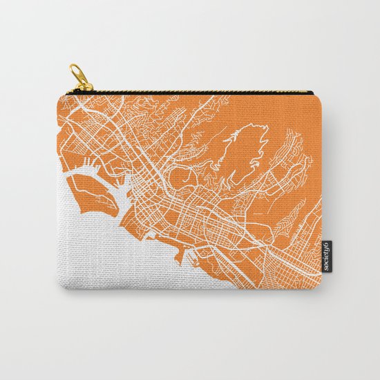 Honolulu map orange Carry-All Pouch