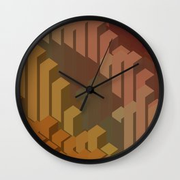 Topaz cubescape_mineral with shadows Wall Clock