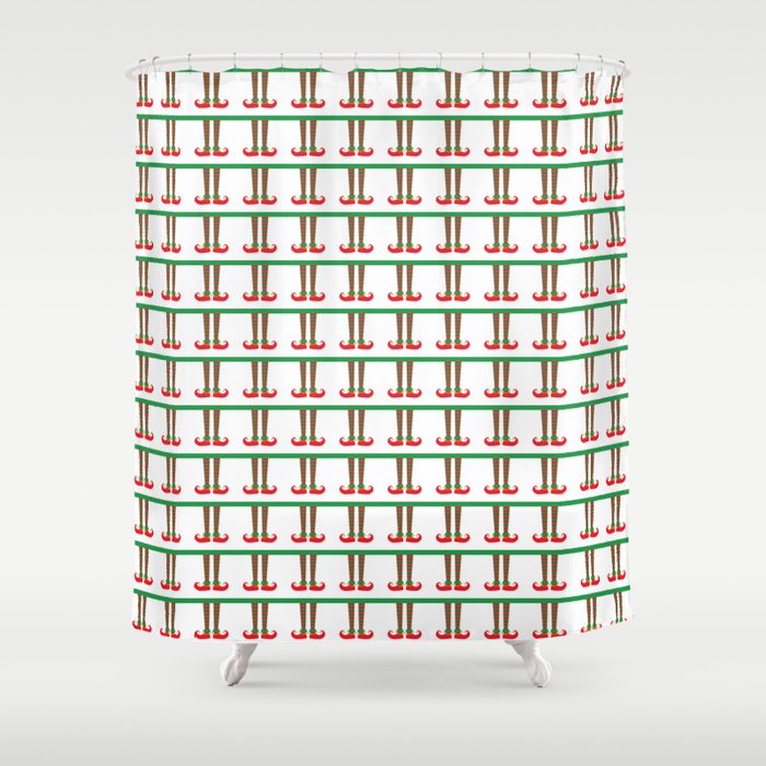 Christmas Elf Pattern Shower Curtain