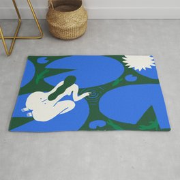 Ponder Wonder Rug | Drawing, Pattern, Graphicillustration, Lillypad, Pond, Surreal, Ripple, Naive, Curated, Water 