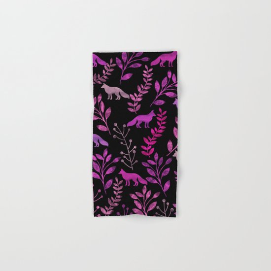 Watercolor Floral & Fox II Hand & Bath Towel