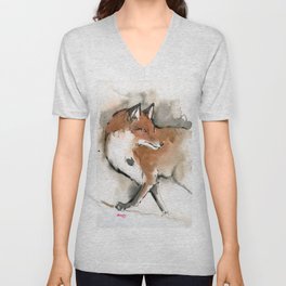 Red Fox V Neck T Shirt