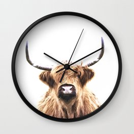 Highland Cow Portrait Wall Clock