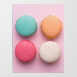 Pink French Macaroons Poster