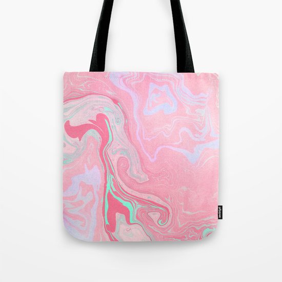 Marbled Effect with Pink Tote Bag